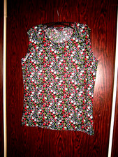 GUODIL Shirt BLÜMCHEN  ärmellos  Größe XL / XXL  samtig weich PE  schön lang