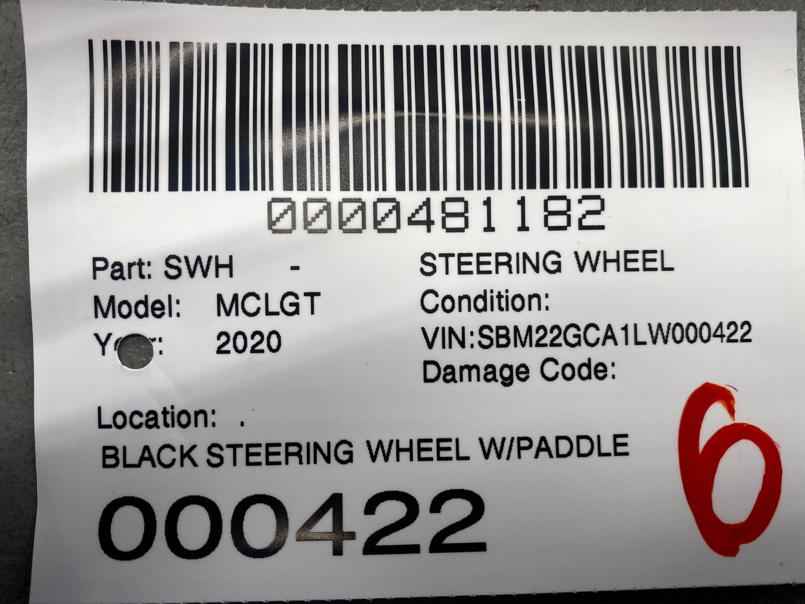 2020-2023 MCLAREN GT BLACK STEERING WHEEL W/PADDLE SHIFTERS 22NA991GP OEM 2021