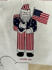  Liberty 21" Liberty Santa Doll  Cut & Sew Cotton Panel~ Fabric Traditions