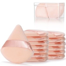 12 Pcs Powder Puffs for Face Soft Triangle Reusable Wet Dry Makeup Sponge Kit