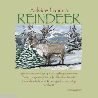 Reindeer Sweatshirt S M L Advice From Nature Sweatshirt NWT Green