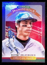 Christian Yelich 2020 Panini Donruss Milestone Stat Line Diamond King #5 479/650