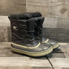 Sorel Winter Waterproof Snow Boots 1964 Pac Black Nylon NM1440-011 Mens Size 8.5