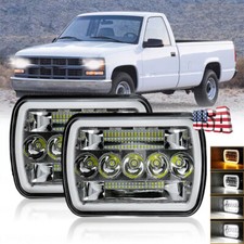 Pair 7x6" 5x7''LED Headlights HI-Lo For Chevy C1500 C2500 C3500 Suburban pickup