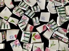 Broken China Mosaic Tiles Pink Roses ~ Black Accents ShaBby ChIc 110+ pcs