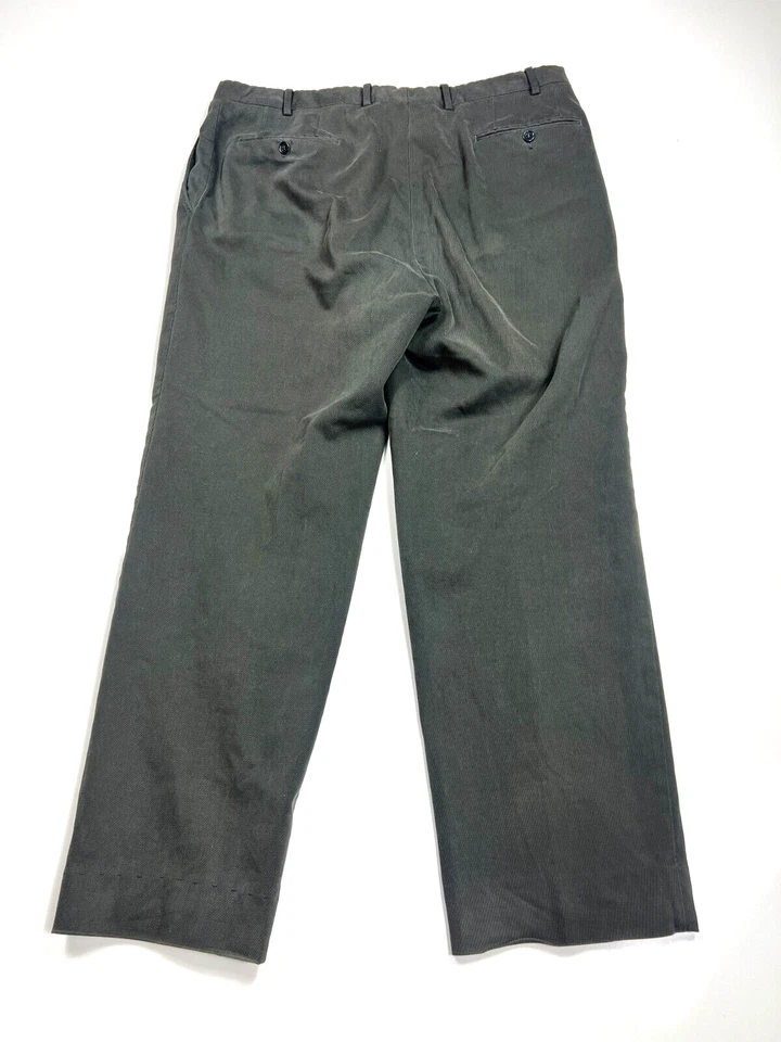 Pantalones de pana Canali gris frente plano calce recto algodón italiano para hombre 36X29. Foto 3 de 4