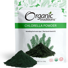Organic Chlorella Powder, Vegan Non-Gmo Organic Superfood, 5.3Oz 150G Bag, ...