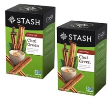 Stash Tea Green Chai Tea, 20 Count Tea Bags / Box in Foil 2 Pack