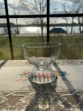 Vintage Libbey Clear Optic Compote Pedestal Candy Dish 5" Diameter 4.5" Tall