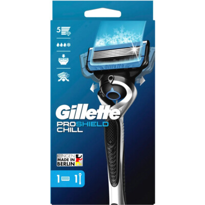 NEU OVP Gillette Pro Shield Chill Herren Rasierer 3-Klingen-Scherkopf +1 Aufsatz