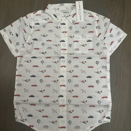 NWT Janie and Jack boy 3-piece vehicle shirt red shorts sock SPRING SUMMER set 7 - Picture 2 of 9