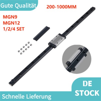 1/2/4 PCS MGN9 MGN12 Linearführung Gleitschiene Linear Rail mit MGN9H MGN12H CNC