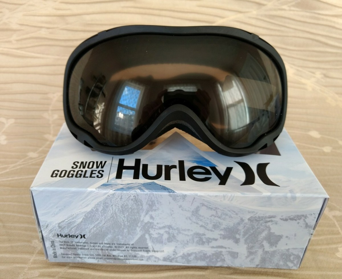 NIB* Hurley Soar Black Unisex Ski Snow Goggles Light Gray