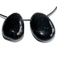 Turmalin Schwarz Trommelstein Tropfen Gebohrt(2,5 Mm) GlüCkstein AnhäNger