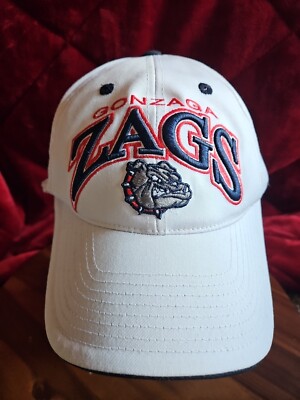 Gonzaga Bulldogs Hat Cap White Zags Adjustable Strapback Top of