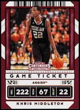 2020 Panini Contenders Draft Picks #30b Khris Middleton Game Ticket RED #30