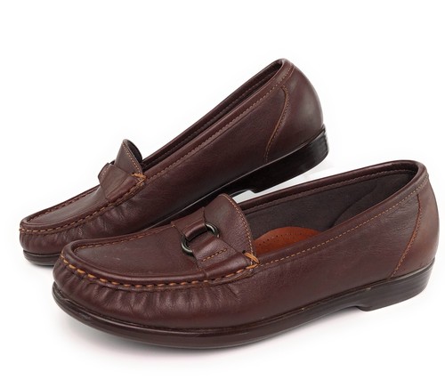 SAS Orthopedic Tripad Comfort Slip On Moccasin Shoes Womens Sz 8 N Brown Leather - Picture 2 of 8