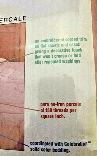 NEW Celebration No-Iron Percale King Flat Sheet 180 Threads 50/50 Blend-Rose - Picture 9 of 9