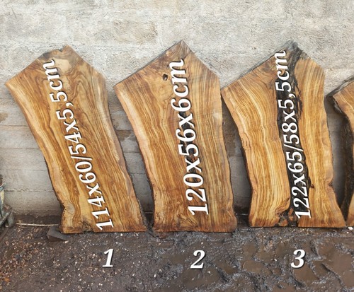 legno-wood di ulivo/olivo, tagliere, orologio, tavolino, resina epoxy - Imagen 5 de 6
