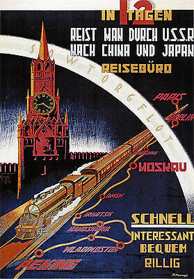 Trans-Siberian Railway Paris Berlin Moscow Waldivostok Beijing Posters A2 267 - Picture 1 of 1
