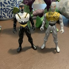 Greenbrier International Silver  Black Ninja Action Figures 4.5" Lot Of 2