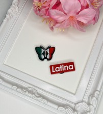 Latina Mexican Flag Butterfly Mexico Shoe Charms for Clogs Slides fit Crocs