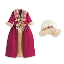 American Girl Felicity Red and Gold Gala Gown and Cap BRAND NEW in Box