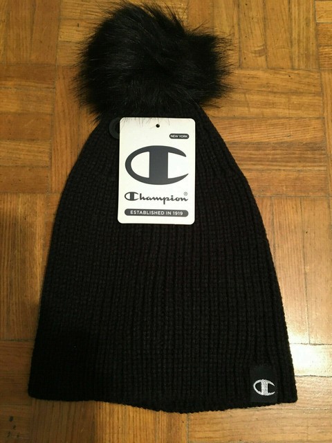 CHAMPION CAPPELLO DONNA PON PON BERRETTO CUFFIA BEANIE NERO 804344 TAGLIA  UNICA | Acquisti Online su eBay