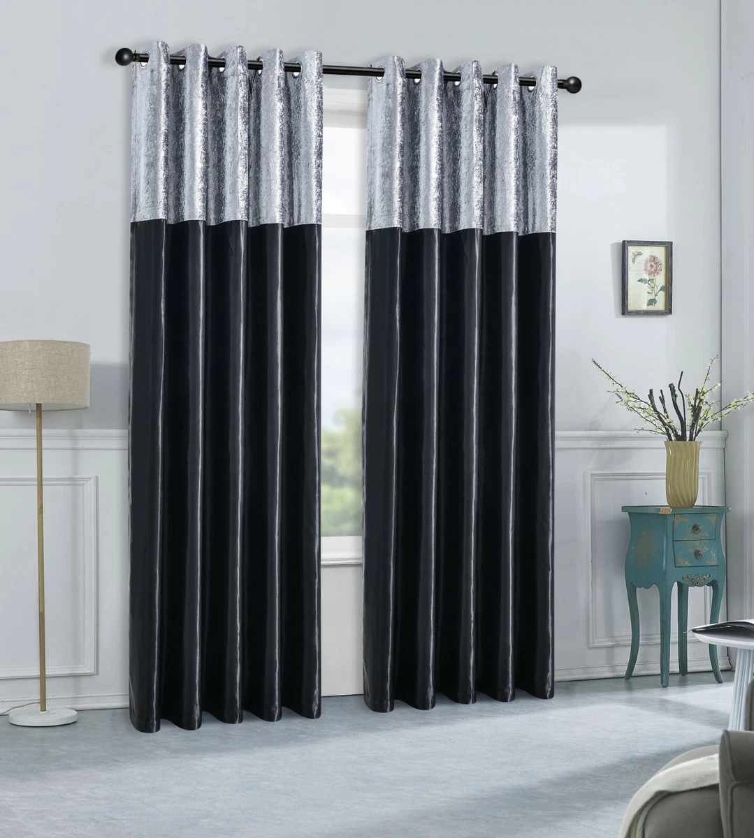 Black And Silver Living Room Curtains Baci Living Room