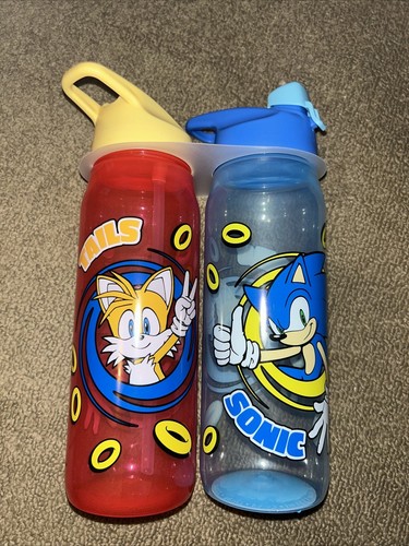 Sonic The Hedgehog And Tails Fox 20oz Plastic Water Bottle 2 Pack Gamer ...