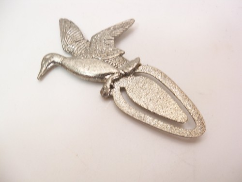 Vintage Metzke Pewter Goose Swan Bookmark - Picture 5 of 6