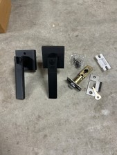 3 Pack Privacy Interior Door Lever with Lock No Key , Matte Black Heavy Duty 3