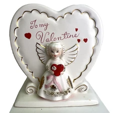 Vintage 1950s Napco Angel Girl Heart Planter To My Valentine Rare Japan