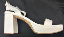 Dream Pairs Women's 8 Chunky Low White Open Toe Block Heel Pump Strap Sandals