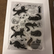 Playful cats Stamp And Diecuts Set. NIP. For Cardmaking, Crafting, Scrapbooking