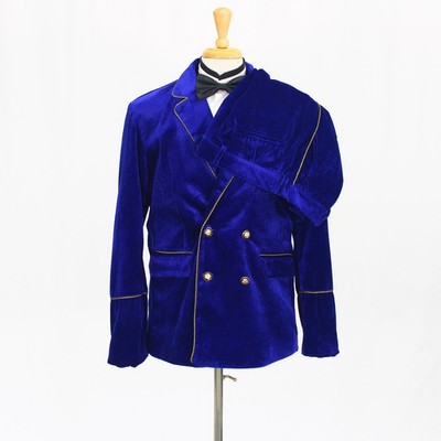 Fitshop 40R 38x31 Blue Formal Full Suit Solid Double-Breasted Polyester