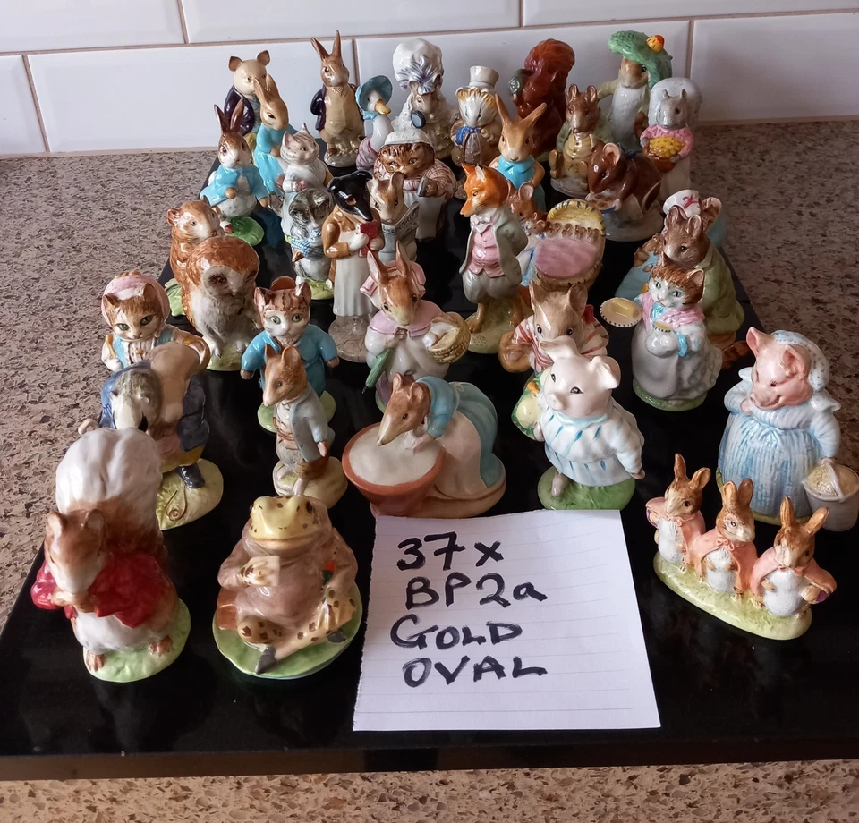 BESWICK BEATRIX POTTER FIGURINES BP2A X 34 GOLD OVAL+ BP3A X 4+ BP3B X 1 EX.CON - Image 2 of 4