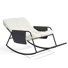 1PC Rocking Chair Cast Iron w/ Footrest Design, for Indoor Outdoor Patio Balcony