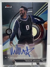 2024 Topps Finest Refractor MALIK MONK #FA-MM  Sacramento Kings AUTO