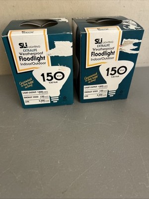 Set Of 2 NEW OUTDOOR 150w FLOOD LIGHT BULB BR38