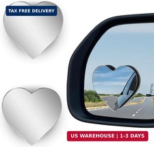 2Pcs Cars Heart Shaped Blind Spot Mirrors Car Side Mirror Blindspot Adjustabe An