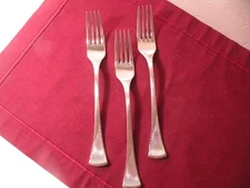 Set Of 3 Dinner Forks Mikasa DIANA Stainless Glossy Ridges 7 3/4"