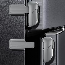 2 Pack Fridge Locks, Refrigerator Door Lock for Kids Baby Safety, Grey-2Pack