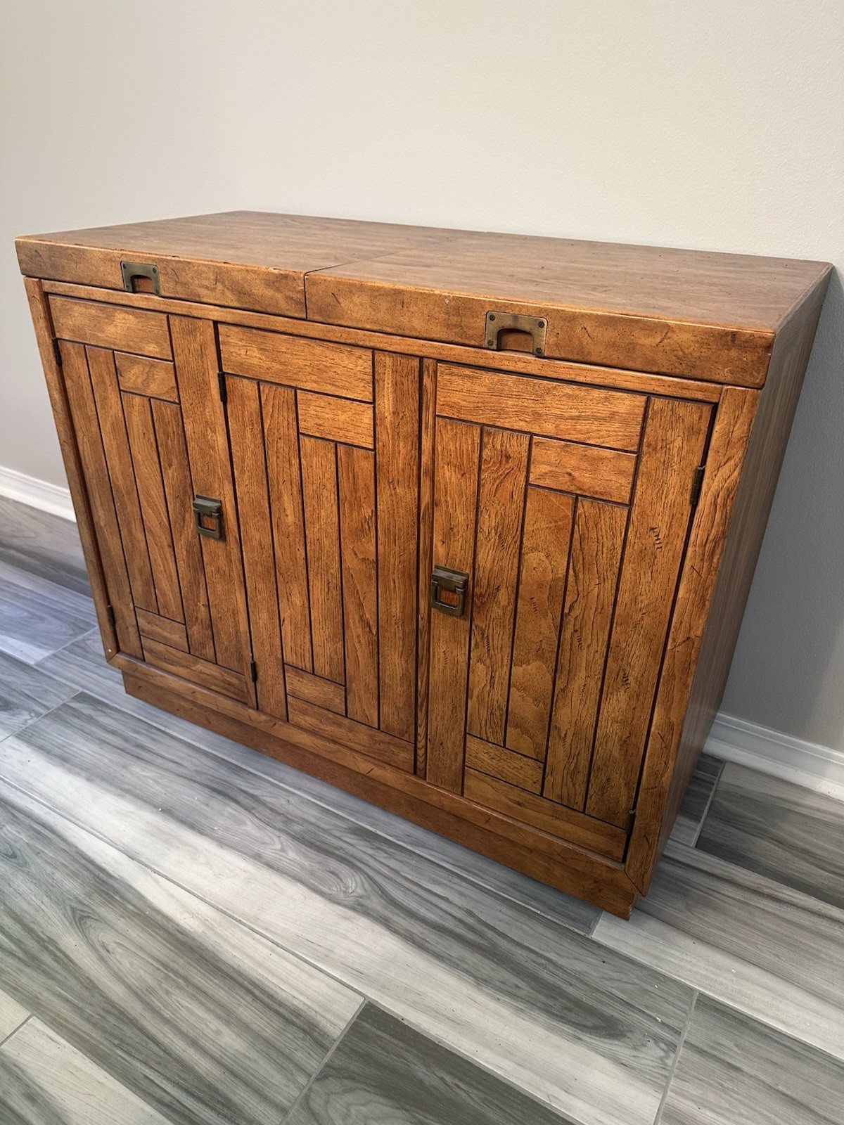 MCM Drexel Heritage Woodbriar Rolling Bar with Expandable Top! Mid Century