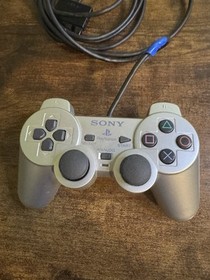 Sony PlayStation PS2 Wired DUALSHOCK 2 Analog Controller SCPH-10010 Silver VTG