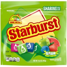 Starburst Sour Fruit Chews Candy Share Size 1lb Bag 4 Flavors Assorted