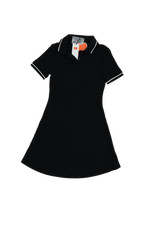 CIDER Women's Shirt Dress Size M Black Ribbed Short Sleeve Collared Button New