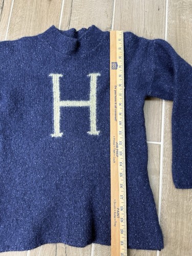 Harry Potter Sweater SIZE SMALL Blue Wool Silk Knit Fisherman Made In Scotland - Picture 2 of 7