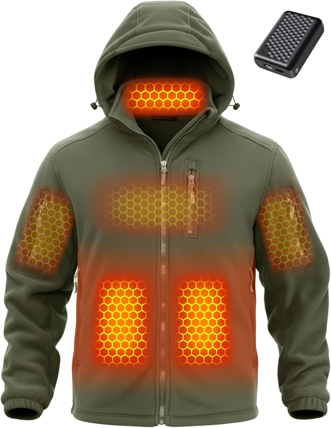 Men's Graphene Heated Fleece Jacket - Fast Charge 12V, 18400mAh Battery
