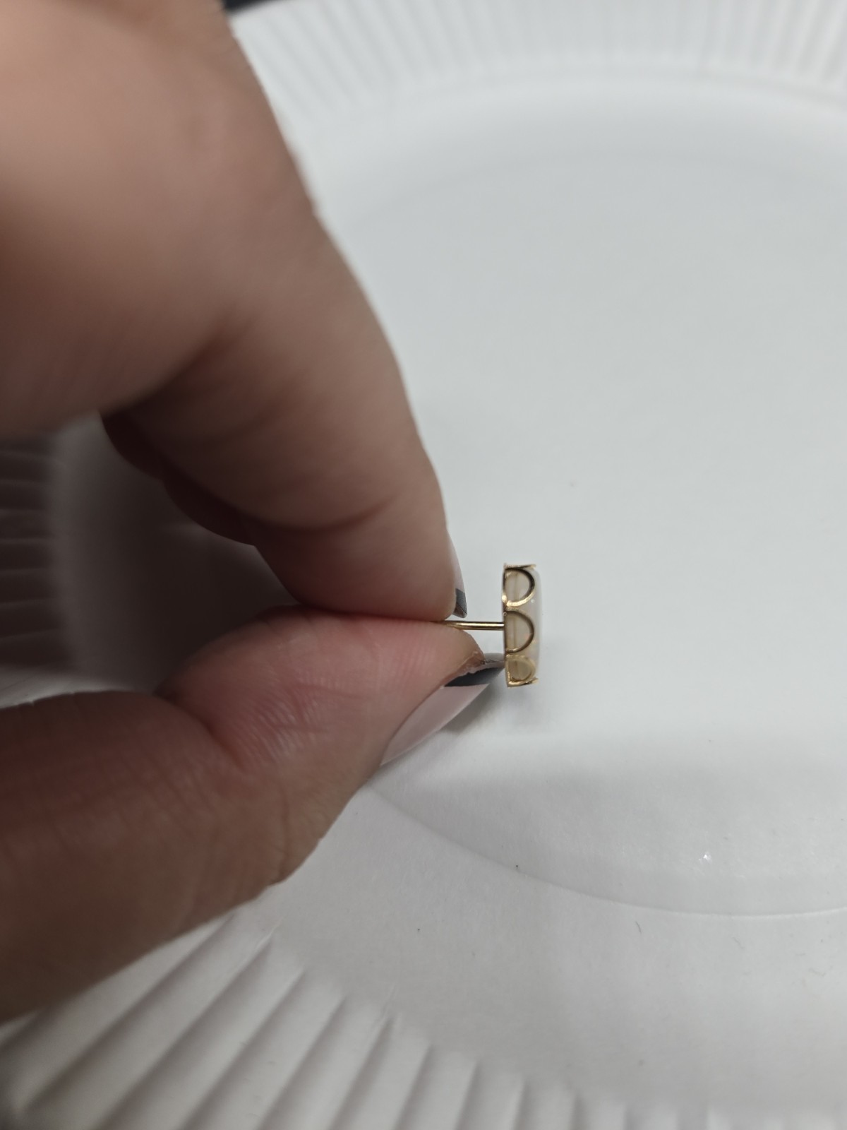 14k Solid Yellow Gold Single Stud Earring Opal Do… - image 18